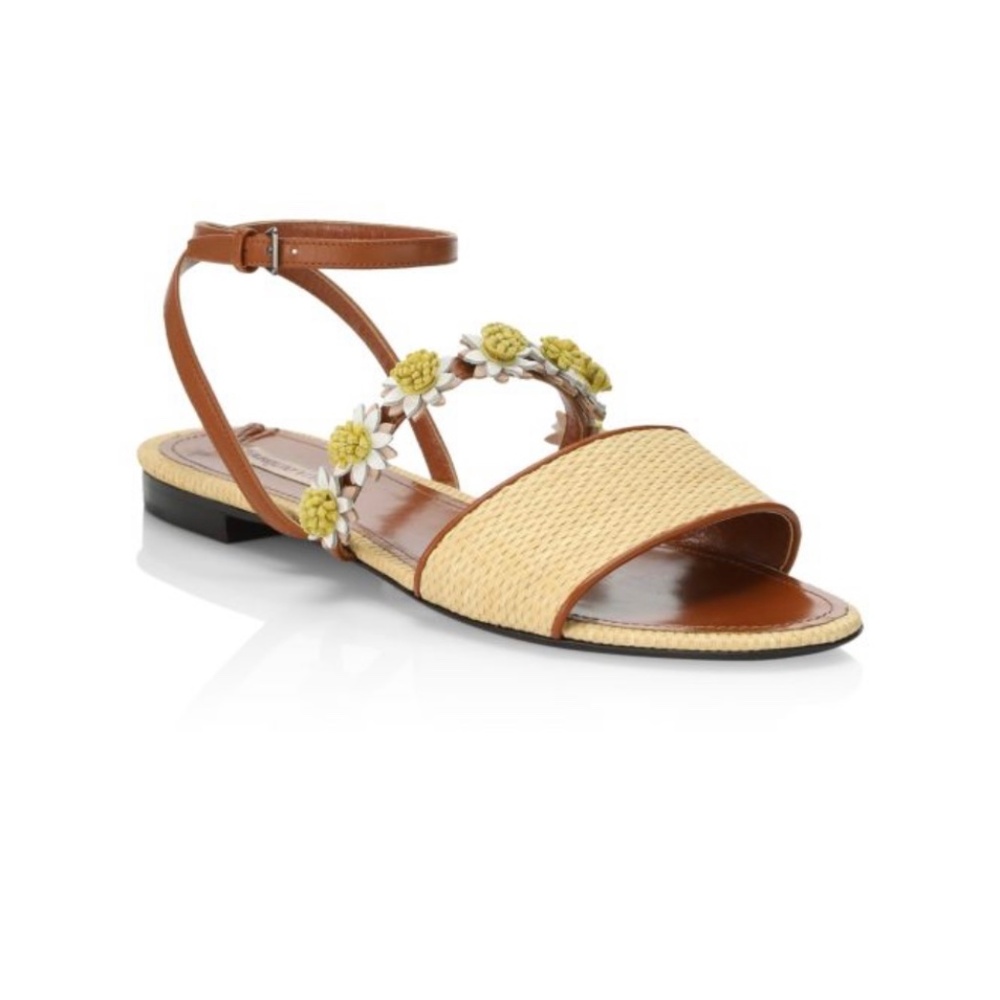 Fabrizio Viti raffia and leather sandals